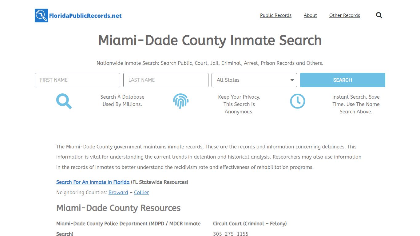 Miami-Dade County Inmate Search - MDPD / MDCR FL Current & Past Jail ...
